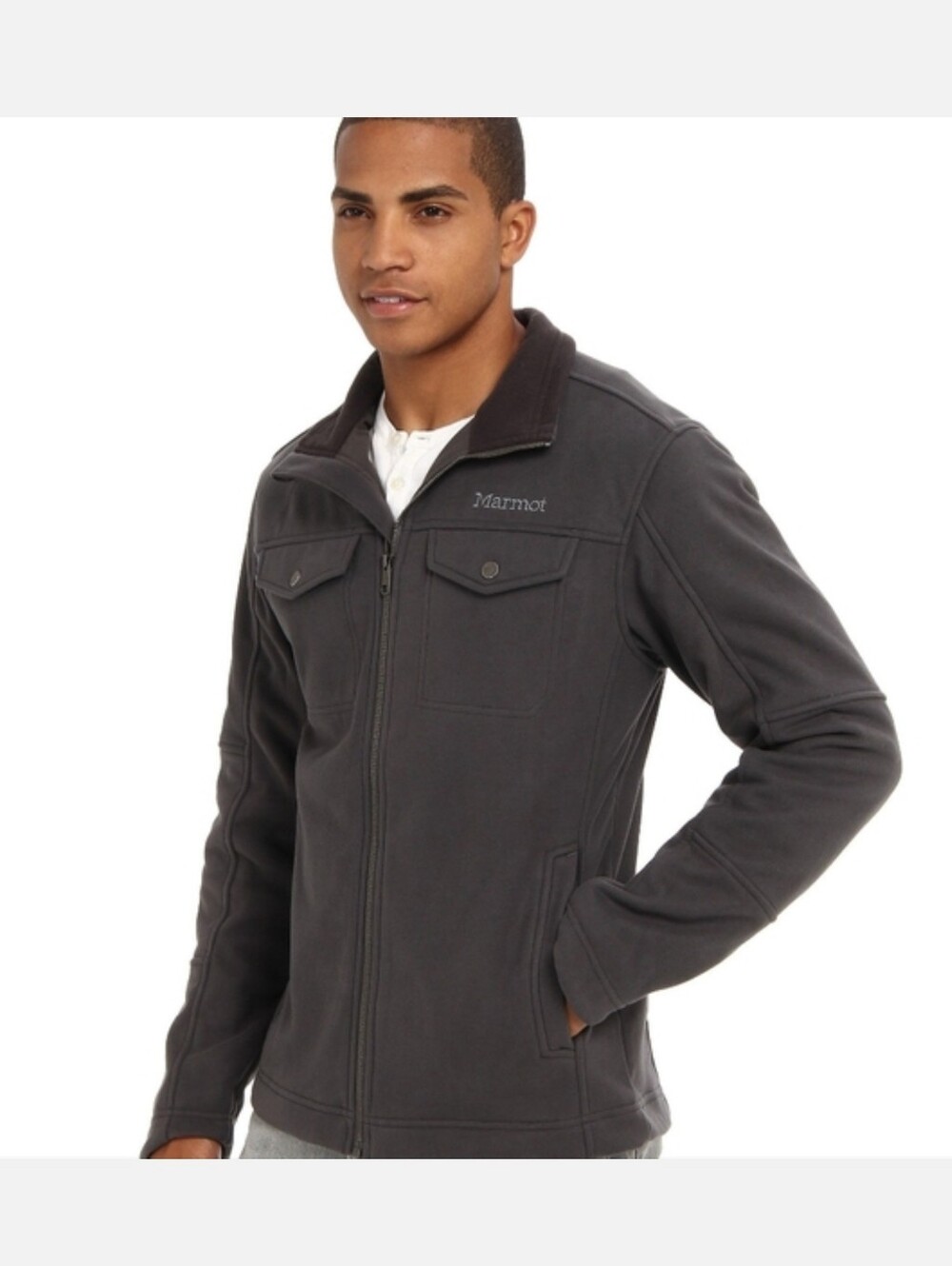 Marmot Hawkins Full Zip Fleece Jacket Dark Brown Men’s Large